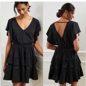 Anthropologie Black Midi Dress